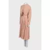 Brown pleated dress with tag