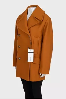 Orange wool coat with tag