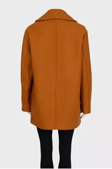 Orange wool coat with tag