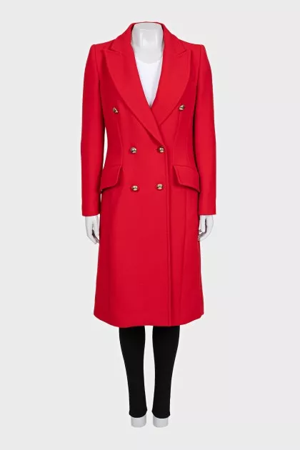 Fitted coat with gold buttons