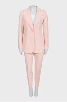 Pink suit with a long jacket