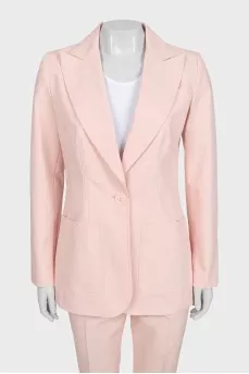 Pink suit with a long jacket