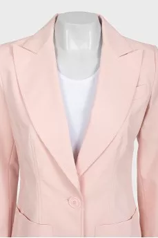 Pink suit with a long jacket