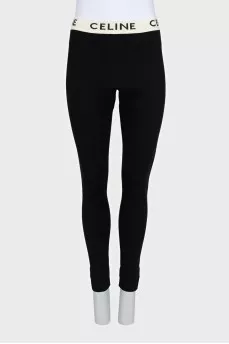 Black leggings with signature print
