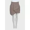 Houndstooth print pleated skirt