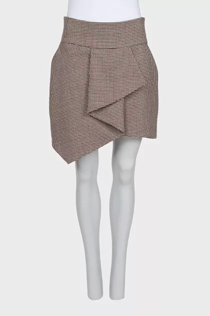 Houndstooth print pleated skirt