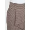 Houndstooth print pleated skirt