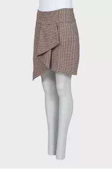 Houndstooth print pleated skirt