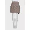Houndstooth print pleated skirt