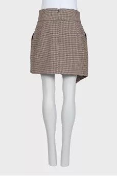 Houndstooth print pleated skirt