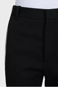 Black wide-leg trousers with stripes