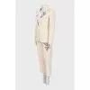 Beige suit with beaded embroidery