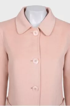Pink straight-cut coat with tag
