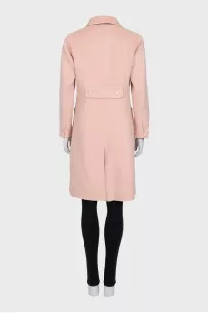 Pink straight-cut coat with tag
