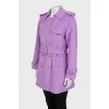 Purple double-breasted wool coat