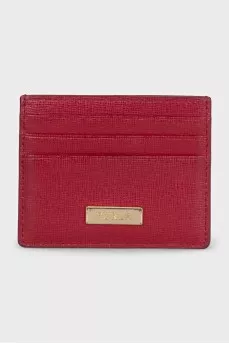 Leather cardholder with logo
