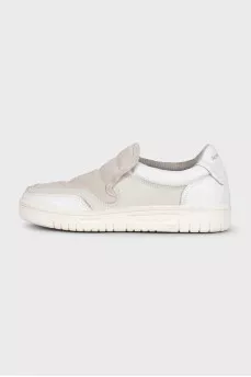 Slip-on sneakers made of suede and leather