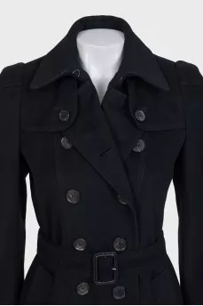 Fitted coat made of wool and cashmere