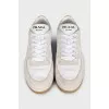 Leather and suede sneakers with logo