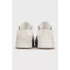 Leather and suede sneakers with logo
