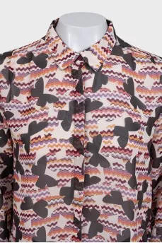 Straight-cut shirt with hidden buttons