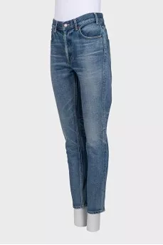Blue mom fit skinny jeans