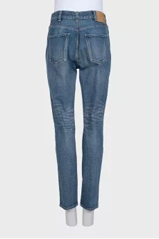 Blue mom fit skinny jeans