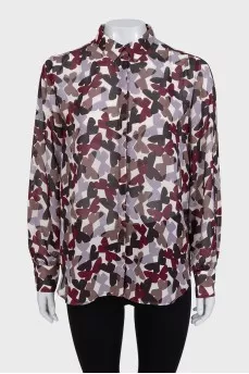 Straight-cut shirt with butterfly print