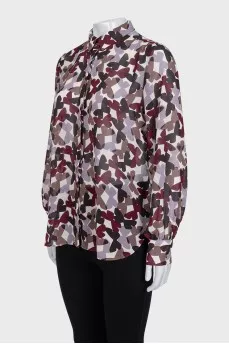 Straight-cut shirt with butterfly print