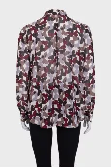 Straight-cut shirt with butterfly print