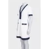 White dress with blue inserts
