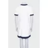 White dress with blue inserts