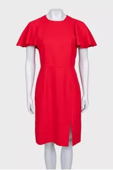 Red dress with accent sleeves