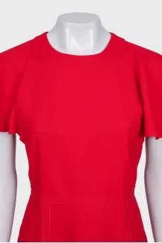 Red dress with accent sleeves