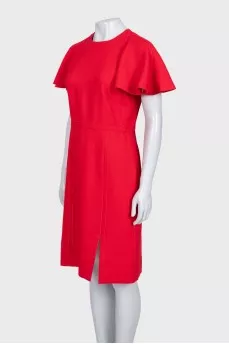 Red dress with accent sleeves