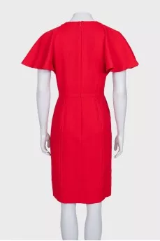 Red dress with accent sleeves