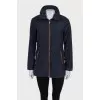 Blue jacket with a hidden hood