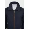 Blue jacket with a hidden hood