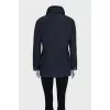 Blue jacket with a hidden hood