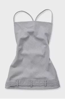 Gray suit with a top and trousers