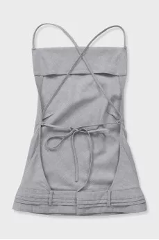 Gray suit with a top and trousers