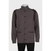 Men's cashmere cardigan with leather elements
