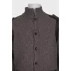 Men's cashmere cardigan with leather elements