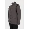 Men's cashmere cardigan with leather elements