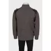 Men's cashmere cardigan with leather elements