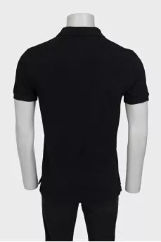 Men's black straight-cut polo shirt