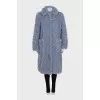Straight-cut fur coat with buttons