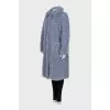 Straight-cut fur coat with buttons