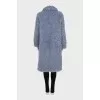 Straight-cut fur coat with buttons