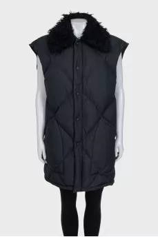 Straight vest with buttons